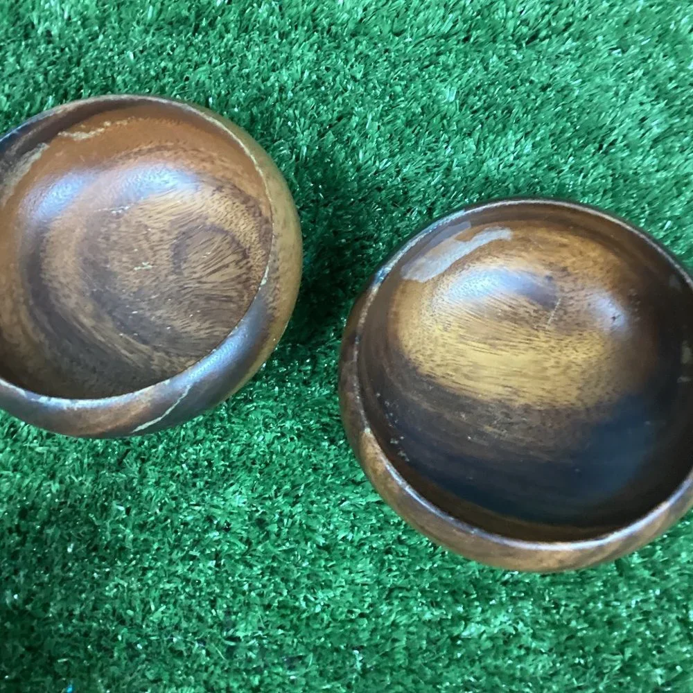 Vintage Monkeypod Wood Bowls (4)